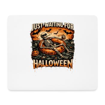 Attendant l’anticipation du squelette d’Halloween - Tapis de souris (format paysage) - blanc - Devant