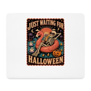 Just Waiting For Halloween Skeleton Flamingo - Mouse Pad (horizontal) - white - Front