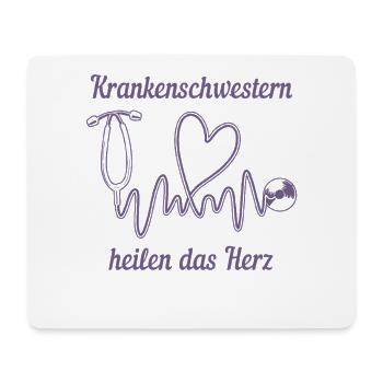 Herzformiges Stethoskop: Wir heilen das Herz - Mousepad (Querformat) - Weiß - Vorne