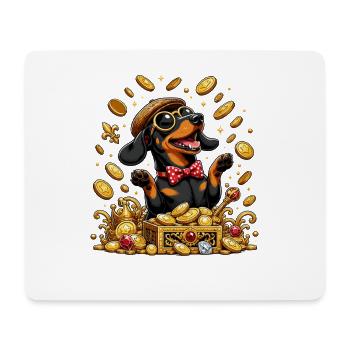 Gold Treasure Dachshund Deluxe - Mouse Pad (horizontal) - white - Front