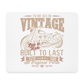 40th Birthday Gift Motorcyclist Biker 1986 - Mouse Pad (horizontal) - white - Front