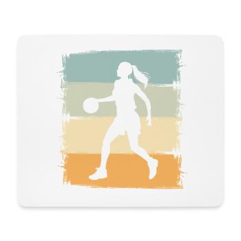 Basketball féminin - Tapis de souris (format paysage) - blanc - Devant