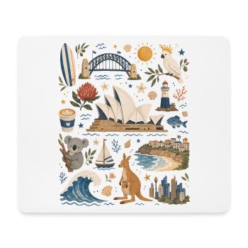Sydney | Port, surf et Australie - Tapis de souris (format paysage) - blanc - Devant