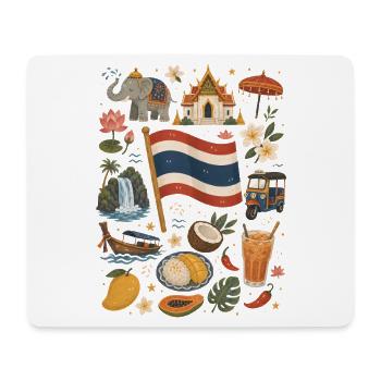 Thaïlande | Temples, tropiques et street food - Tapis de souris (format paysage) - blanc - Devant