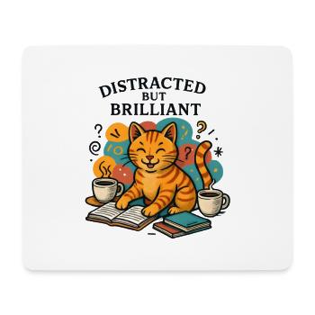 Distraction mais brillante étude sur le chat - Tapis de souris (format paysage) - blanc - Devant
