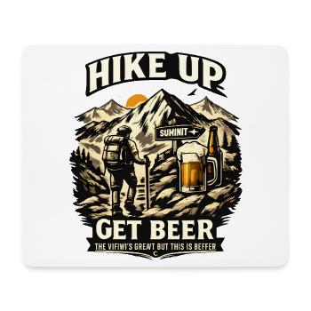 Montez en randonnée pour prendre de la bière – montagnes et bière - Tapis de souris (format paysage) - blanc - Devant