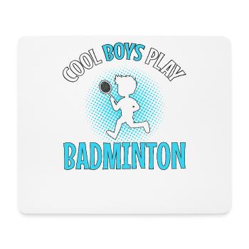 Les joueurs de badminton Cool Boys jouent au Badminton Boys - Tapis de souris (format paysage) - blanc - Devant