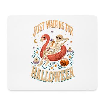 Juste en attente du flamant squelette d’Halloween - Tapis de souris (format paysage) - blanc - Devant