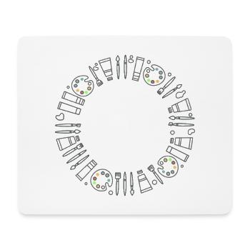 Art circle with brush and palette - Mouse Pad (horizontal) - white - Front