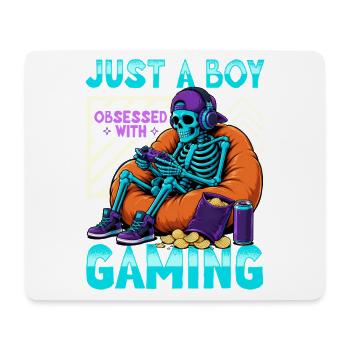 Skeleton Gamer Gaming Halloween - Mouse Pad (horizontal) - white - Front
