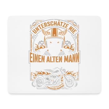 Unterschätze nie einen alten Mann mit Motorrad - Mousepad (Querformat) - Weiß - Vorne