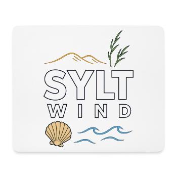 Sylt Wind North Sea Island Motif with Sea & Dunes - Mouse Pad (horizontal) - white - Front