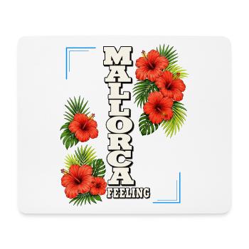 Mallorca feeling with hibiscus & tropical leaves - Mouse Pad (horizontal) - white - Front