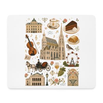 Viennese Charm | Vienna Culture & Coffee House - Mouse Pad (horizontal) - white - Front