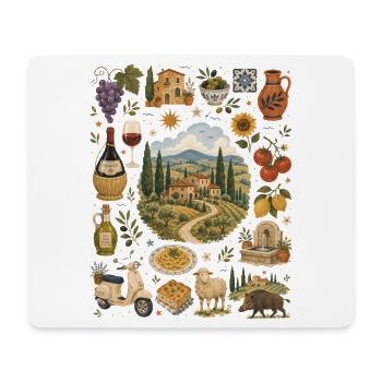 Toskana Sehnsucht | Italien & Dolce Vita - Mousepad (Querformat) - Weiß - Vorne