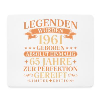 1961 Jahrgang geboren Legenden 65. Geburtstag - Mousepad (Querformat) - Weiß - Vorne