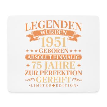 1951 Jahrgang geboren Legenden 75. Geburtstag - Mousepad (Querformat) - Weiß - Vorne