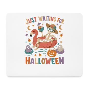 Juste en attente du flamant squelette d’Halloween - Tapis de souris (format paysage) - blanc - Devant