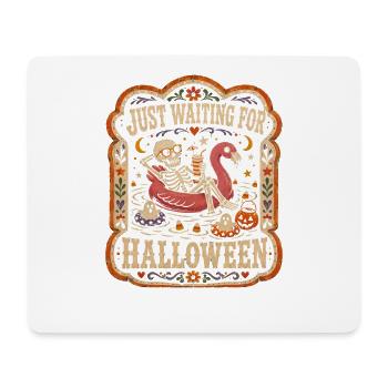 Just Waiting For Halloween Skeleton Flamingo - Mouse Pad (horizontal) - white - Front