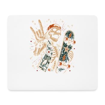Skater Skeleton Rocker Skateboard Vintage Halloween - Mouse Pad (horizontal) - white - Front