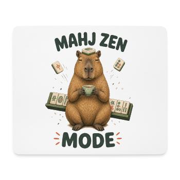 Mahjong Mahj Zen Mode Capybara - Mousepad (Querformat) - Weiß - Vorne