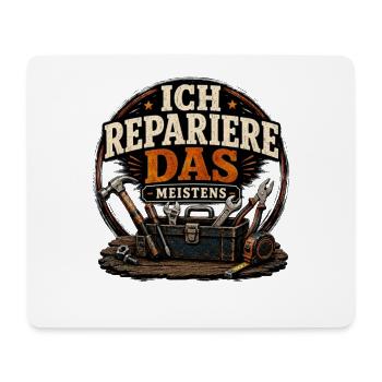 Ich Repariere das Meistens Spruch Handwerker - Mousepad (Querformat) - Weiß - Vorne