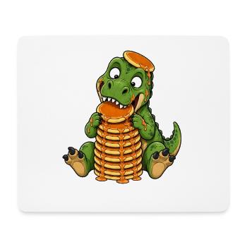 T Rex with Pancakes Funny Cartoon - Mouse Pad (horizontal) - white - Front