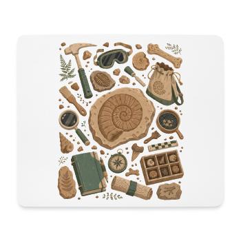Fossil Hunt | Paleontology & Ammonites - Mouse Pad (horizontal) - white - Front