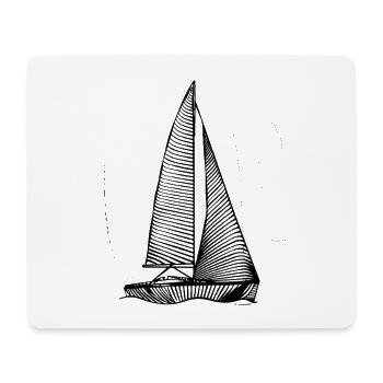 Sailboat Sketch - Mouse Pad (horizontal) - white - Front