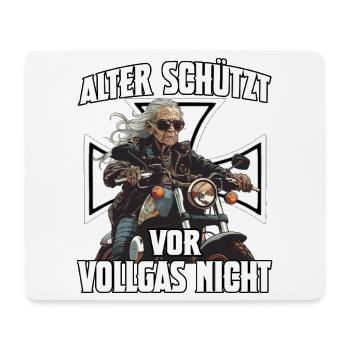 Alter Biker Vollgas Nicht - Mousepad (Querformat) - Weiß - Vorne