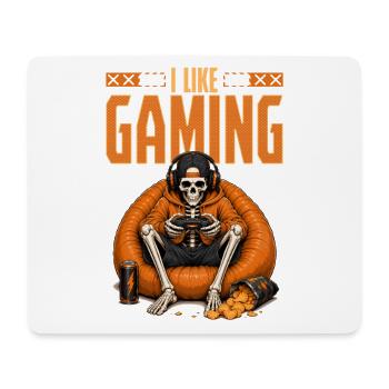 Skeleton Gamer Gaming Halloween - Mousepad (Querformat) - Weiß - Vorne