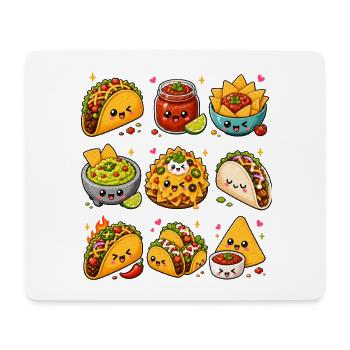 Kawaii Tacos | Mexikanisches Essen - Mousepad (Querformat) - Weiß - Vorne
