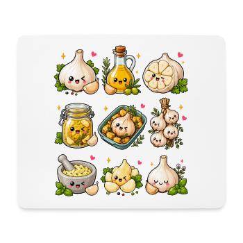 Kawaii Garlic | Kitchen & Cooking - Mouse Pad (horizontal) - white - Front