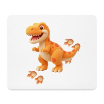 Cute dinosaur with footprints | Friendly Dinos - Mouse Pad (horizontal) - white - Front