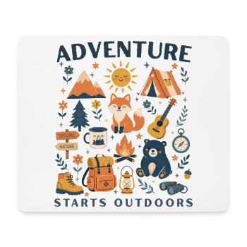 Das Abenteuer beginnt im Freien - Mousepad (Querformat) - Weiß - Vorne
