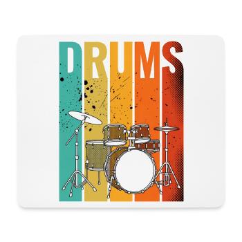 Pop Art Schlagzeug Drumset mehrfarbig - Mousepad (Querformat) - Weiß - Vorne