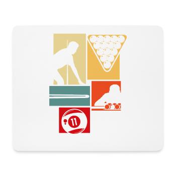 Retro Pop Art Billiards 9 Ball Pool Spieler - Mousepad (Querformat) - Weiß - Vorne