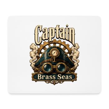 Steampunk-Piratenkapitän, Brass Seas Luftschiff-Pirat - Mousepad (Querformat) - Weiß - Vorne