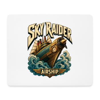 Steampunk-Piraten-Luftschiff, Sky Raider Pulp-Abenteuer - Mousepad (Querformat) - Weiß - Vorne
