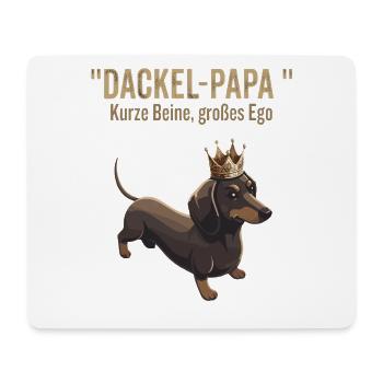 Dackel Papa - Kurze Beine Großes Ego - Mousepad (Querformat) - Weiß - Vorne
