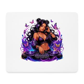 Nacht DJ in mit Schmetterlingen - Mousepad (Querformat) - Weiß - Vorne