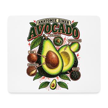 Avocado Anatomie Food Shirt - Mousepad (Querformat) - Weiß - Vorne