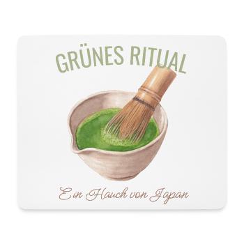 Grünes Ritual – Ein Hauch von Japan - Mousepad (Querformat) - Weiß - Vorne