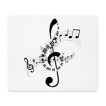 Musiknoten Musik Musiker Notenschlüssel Noten - Mousepad (Querformat) - Weiß - Vorne
