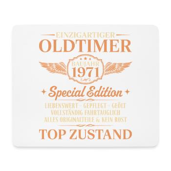 Baujahr 1971 Einzigartiger Oldtimer 55. Geburtstag - Mousepad (Querformat) - Weiß - Vorne