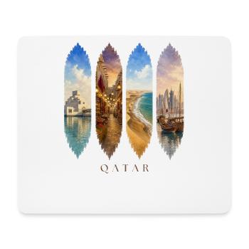 Qatar Travel – Doha & Wüste Motiv - Mousepad (Querformat) - Weiß - Vorne
