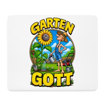Garten Gott – Funny Gardener Gardening - Mousepad (Querformat) - Weiß - Vorne