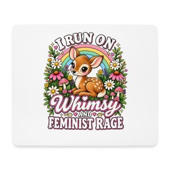 I Run On Whimsy And Feminist Rage - Mousepad (Querformat) - Weiß - Vorne