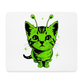 Alien Katze, Lustiges Meme, Retro Style - Mousepad (Querformat) - Weiß - Vorne