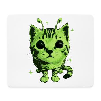 Alien Katze, Lustiges Meme, Retro Style - Mousepad (Querformat) - Weiß - Vorne
